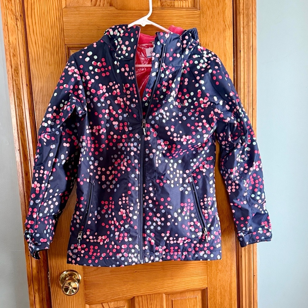 Columbia bugaboo Interchange winter  coat Omni heat Polka Dots 3 in 1 L 14-16
